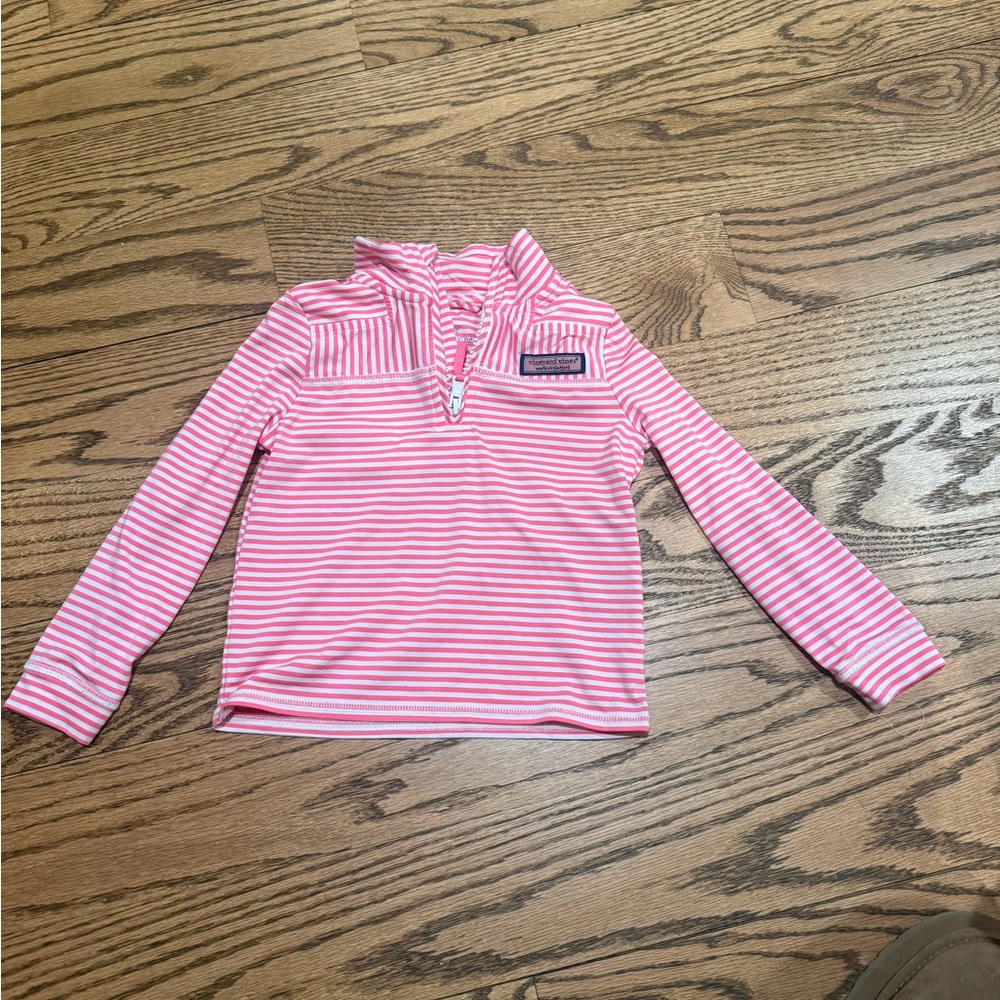 Vineyard Vines Pink and White Striped Pullover 3T